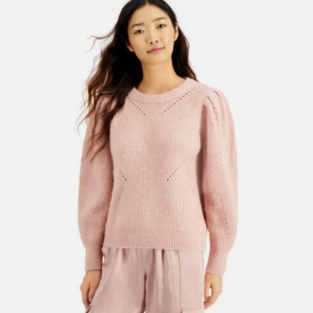 Inc International Concepts Balloon Sleeve Pale Mauve Sweater M
